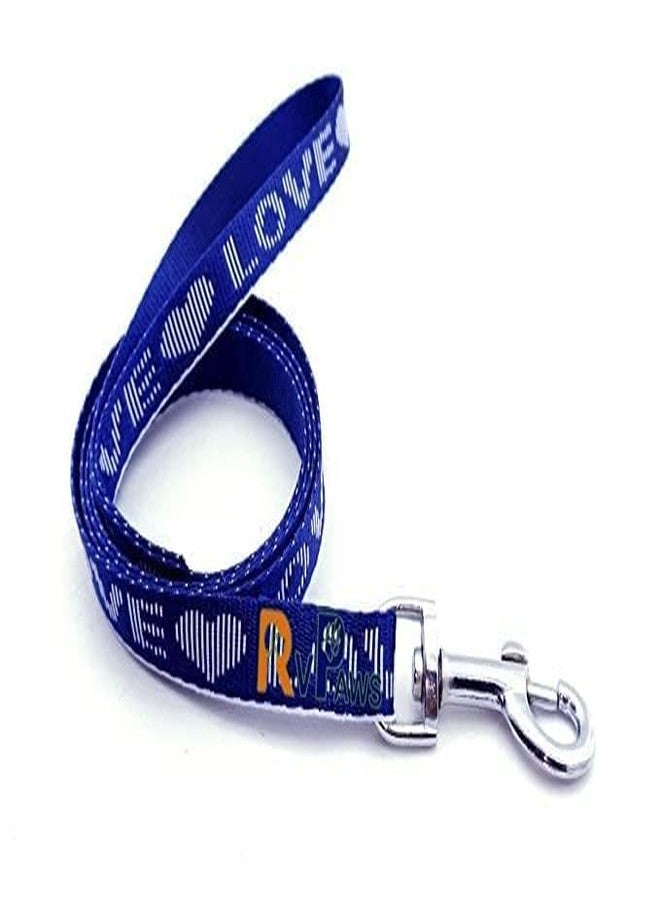 Pups&Pets 15 MM Nylon Love Printed Leash with Harness 0.5 Inch Adjustable Nylon Harness Set Suitable for Training/Walking Small Breed Dog and Puppies (Blue) - Image 2